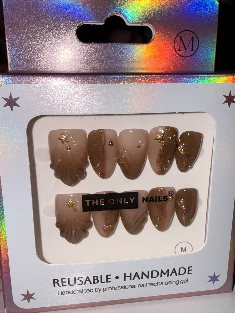 The Only Nails Reusable Handmade Sea Shell Design Press-On Nail Set - Picture 4 of 7